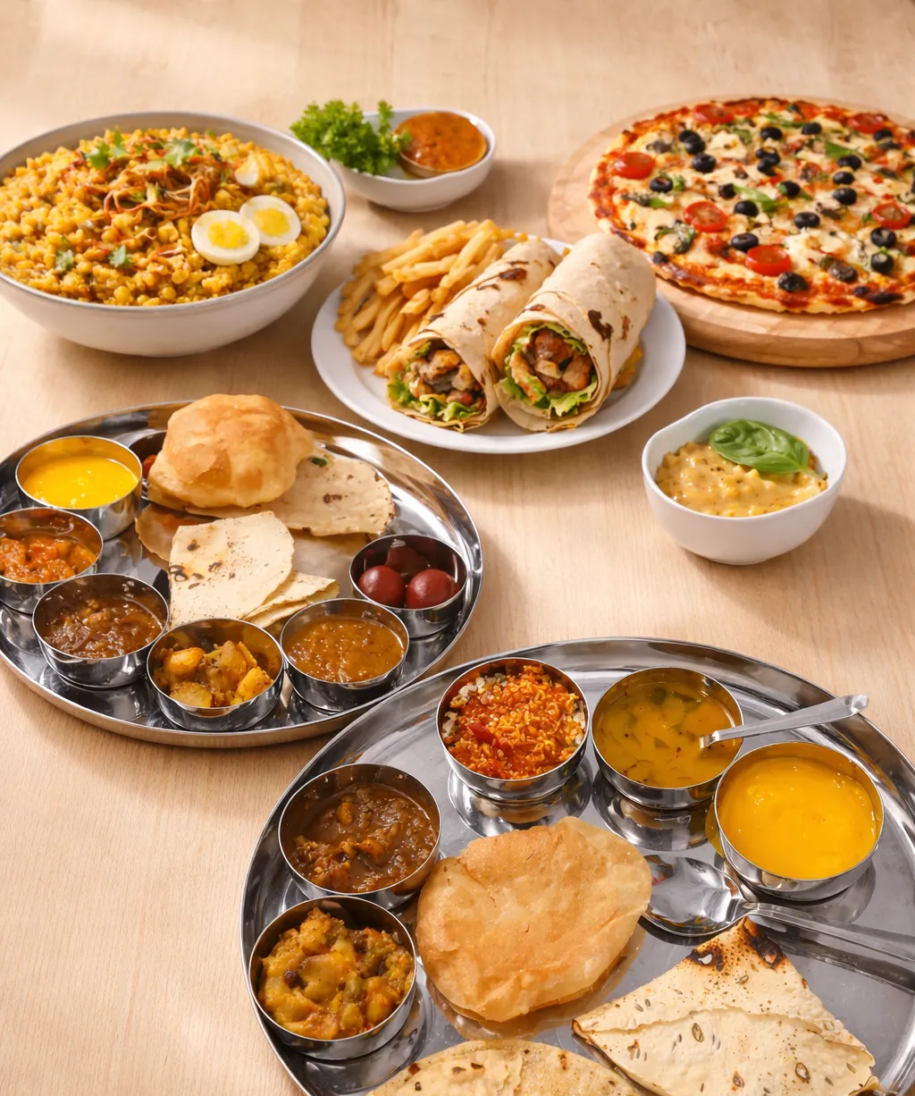 Traditional Gujarati and Indian vegetarian dishes served at Vinni's By Vinayak family-run restaurant Sargent Ave Winnipeg